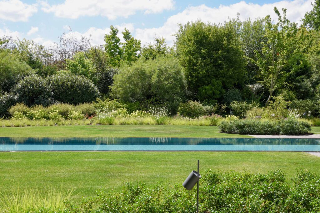 rustige landschapstuin met zwembad ontworpen door contour